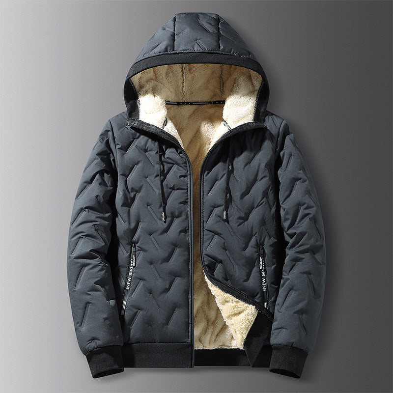 Men's Long Down Cotton-padded Jacket fleece-lined